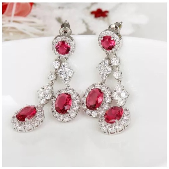 Swarovski Crystals The Gregor Pink Earrings S3 - Picture 3 of 3